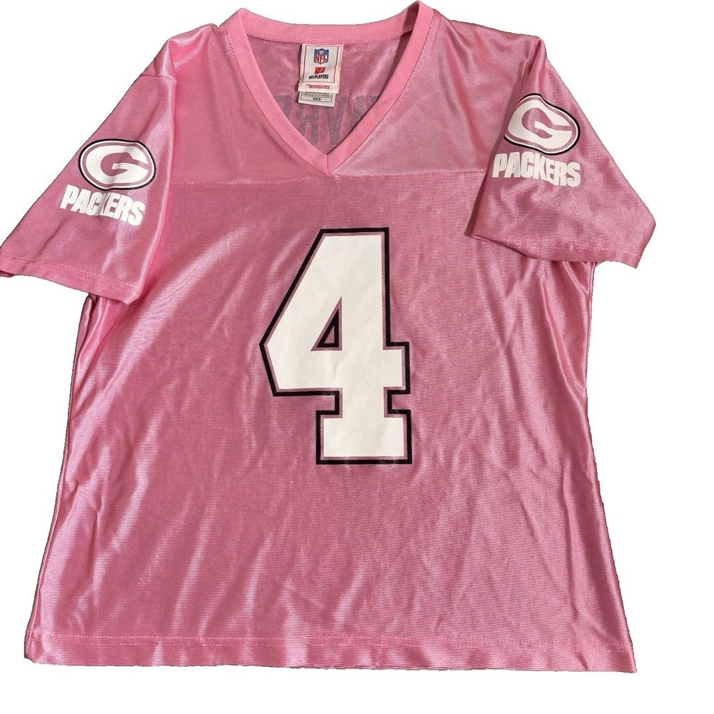 Brett Favre Green Bay Packers Womens Jersey Medium Pink NFL Football Sporty Cute